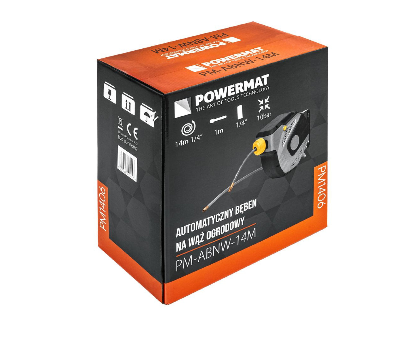 Tambur automat pentru furtun pneumatic PM-ABNW-14M, 14 m, Powermat PM1406