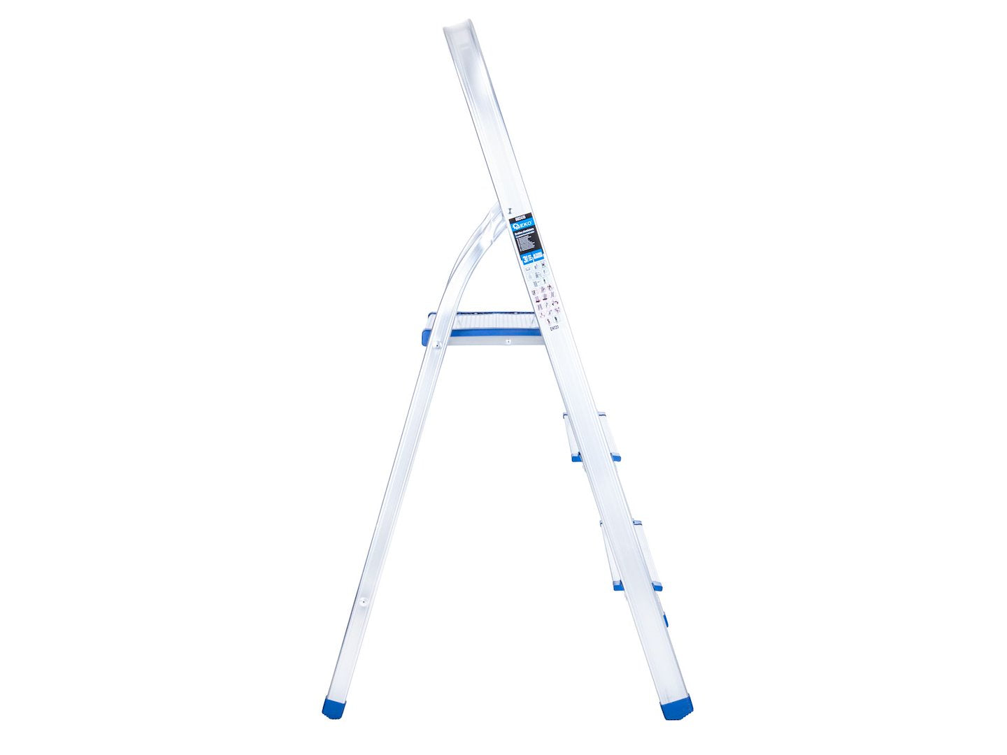 Scara pliabila din aluminiu cu 3 trepte, inaltime de lucru 2.54 m, capacitate maxima 150 kg, Geko G02415