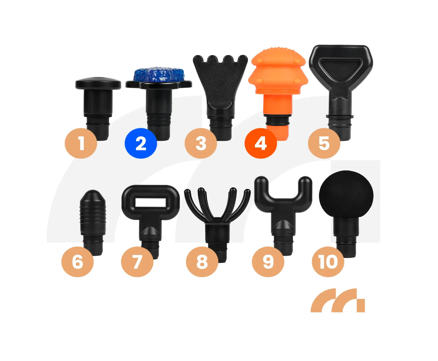 Pistol de masaj cu 10 capete interschimbabile, afisaj LCD, 20 viteze, MalTec 113858