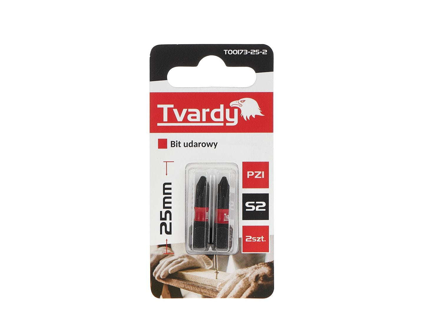 Set biti de impact PZ1, 25 mm, S2, 2 bucati, Tvardy T00173-25-2