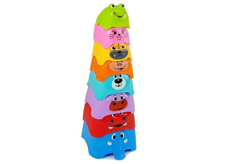 Jucarie interactiva bebe turn cu animale, multicolor, 24 x 23 x 15 cm, Lean 7164