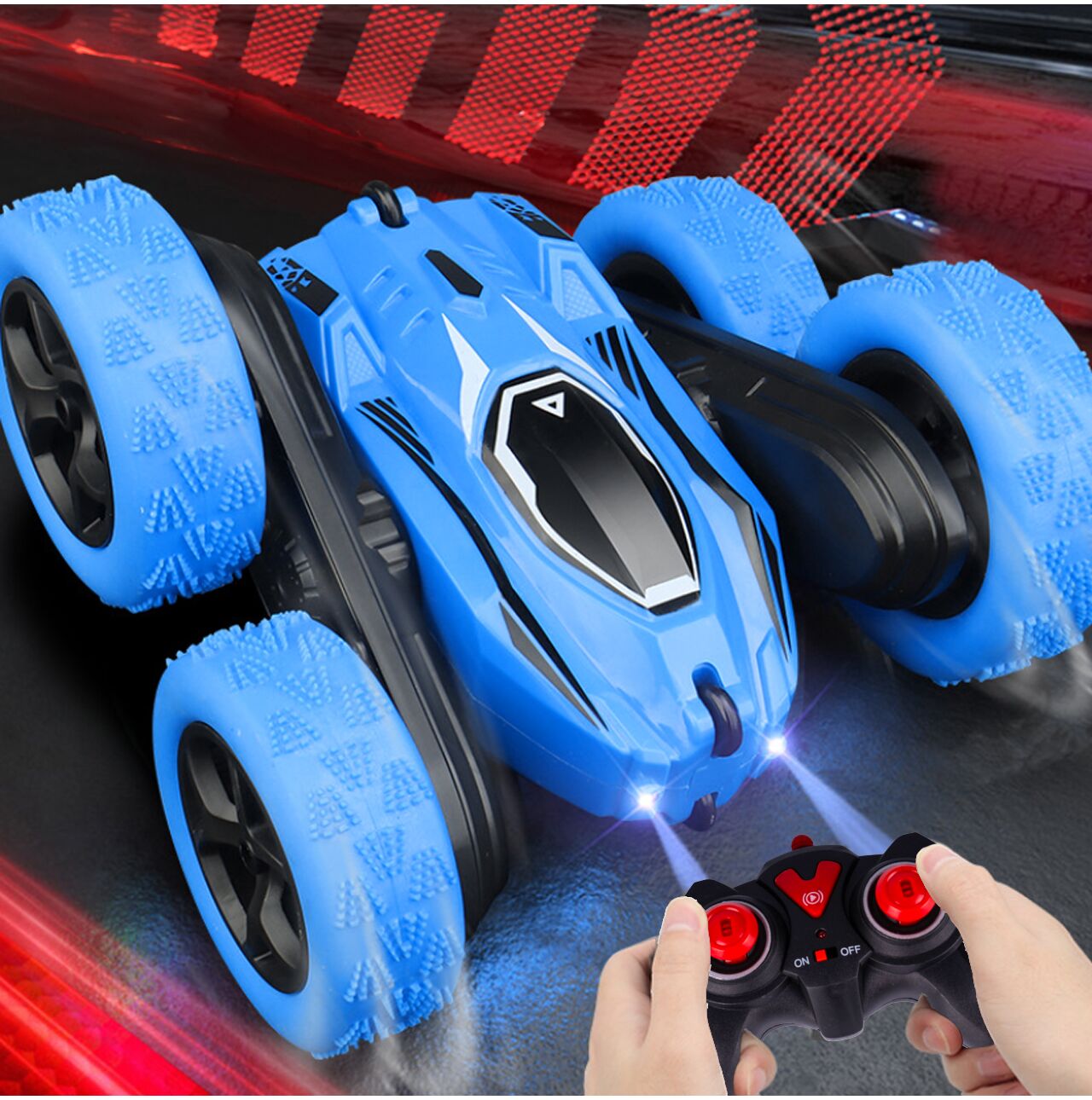 Masinuta Twister 360 LED cu telecomanda, MalPlay 111676