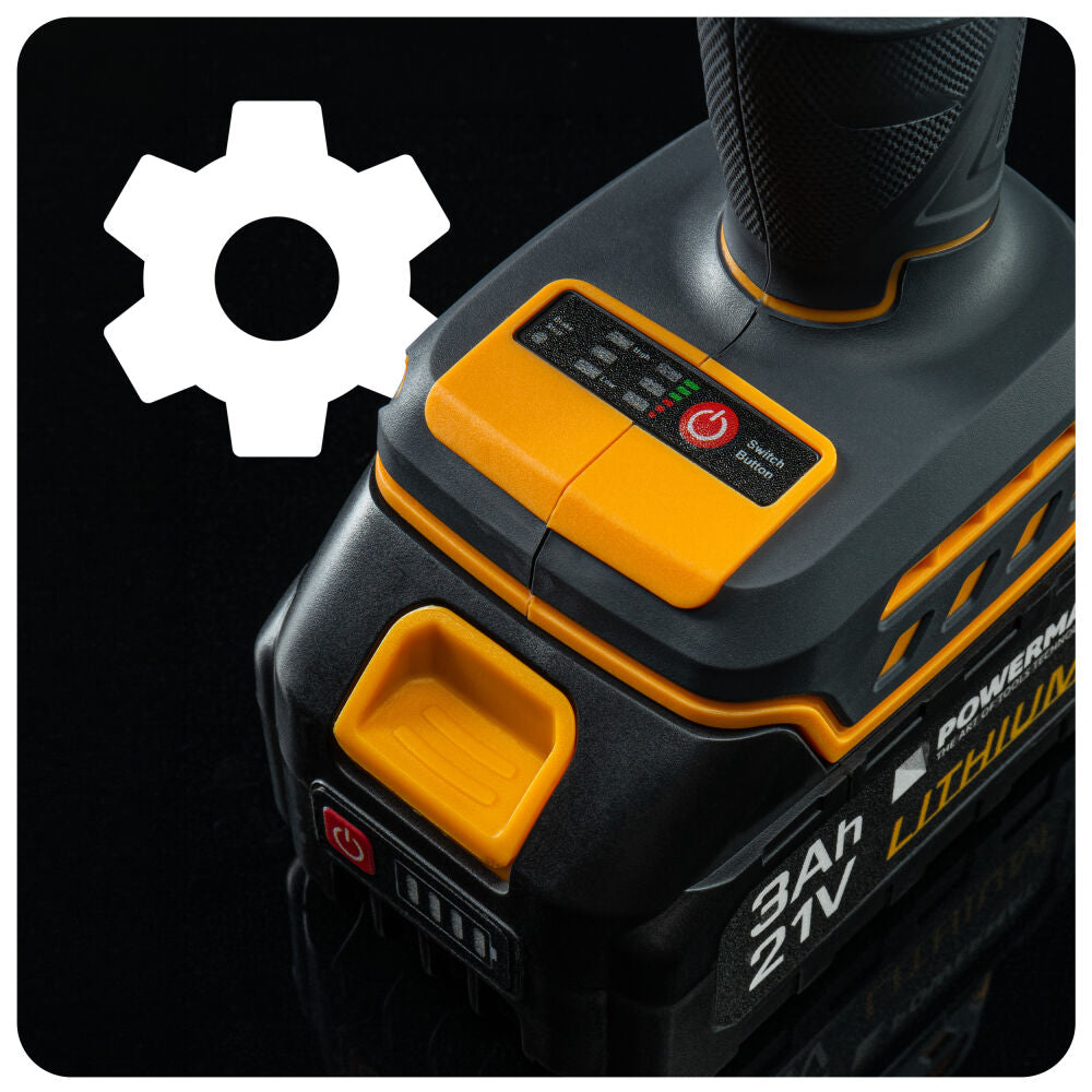 Cheie electrica de impact cu acumulator PM-AKU-21V-3M, 21 V, Powermat PM1410