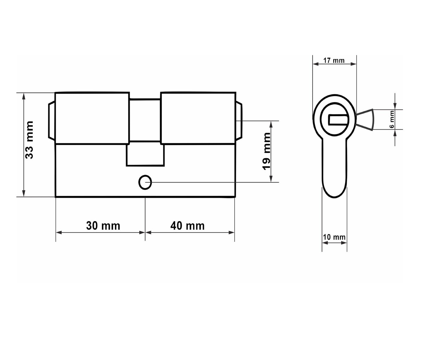 Butuc aluminiu Brass, 30 / 40 mm, Tvardy T01308