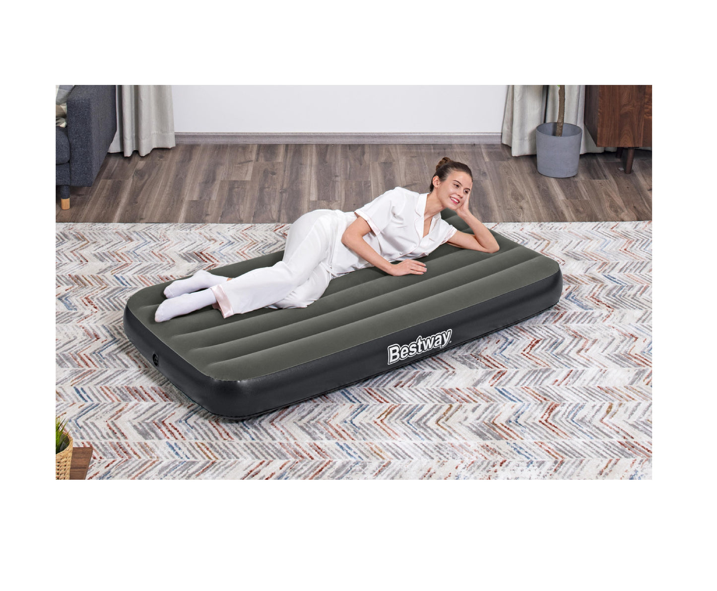 Saltea gonflabila Tritech Twin, 188x99x25 cm, gri, Bestway 21153