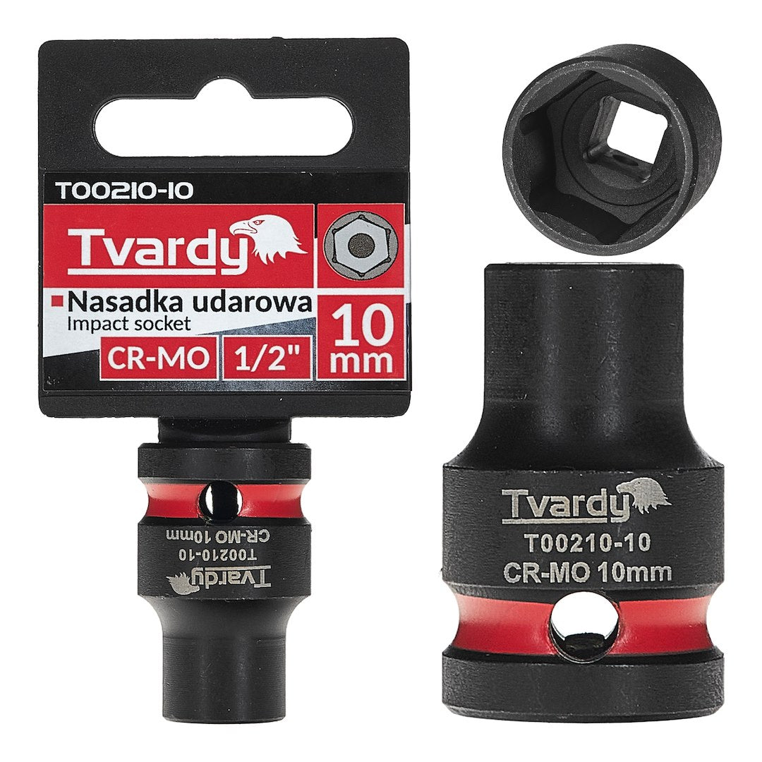 Cheie tubulara de impact 1 / 2" in 6 puncte, 10 mm, Tvardy T00210-10