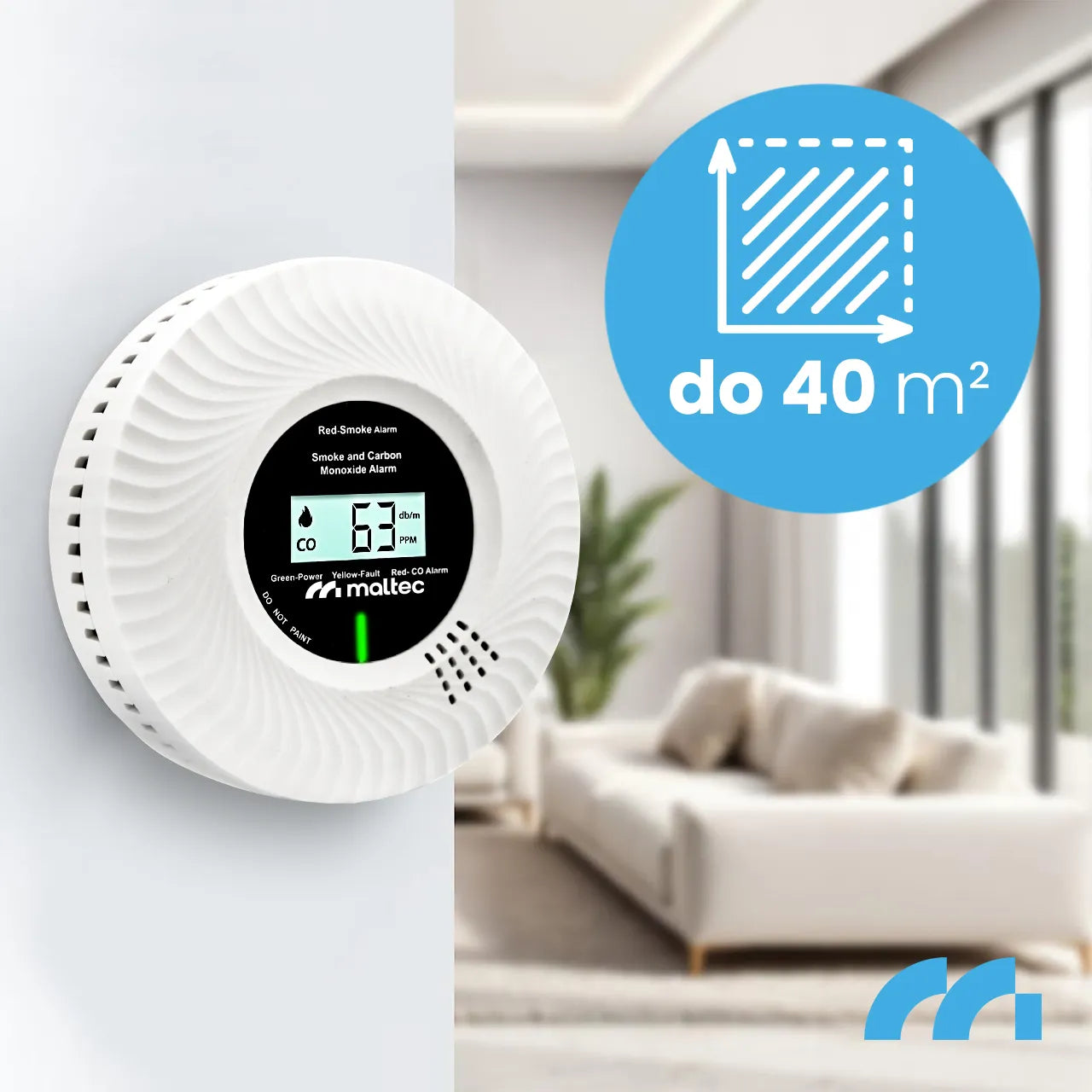 Detector 2 in 1 monoxid de caron si fum SafeSensor5000, afisaj LCD, MalTec 113561