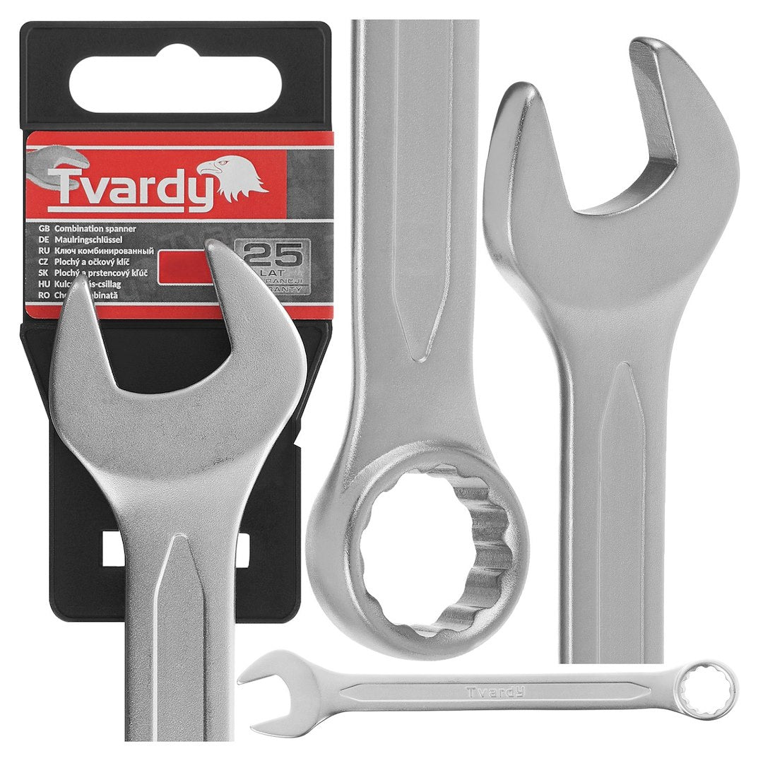 Cheie combinata cu finisaj satinat, 19 mm, Cr-V - CS DIN3113A, Tvardy T00619