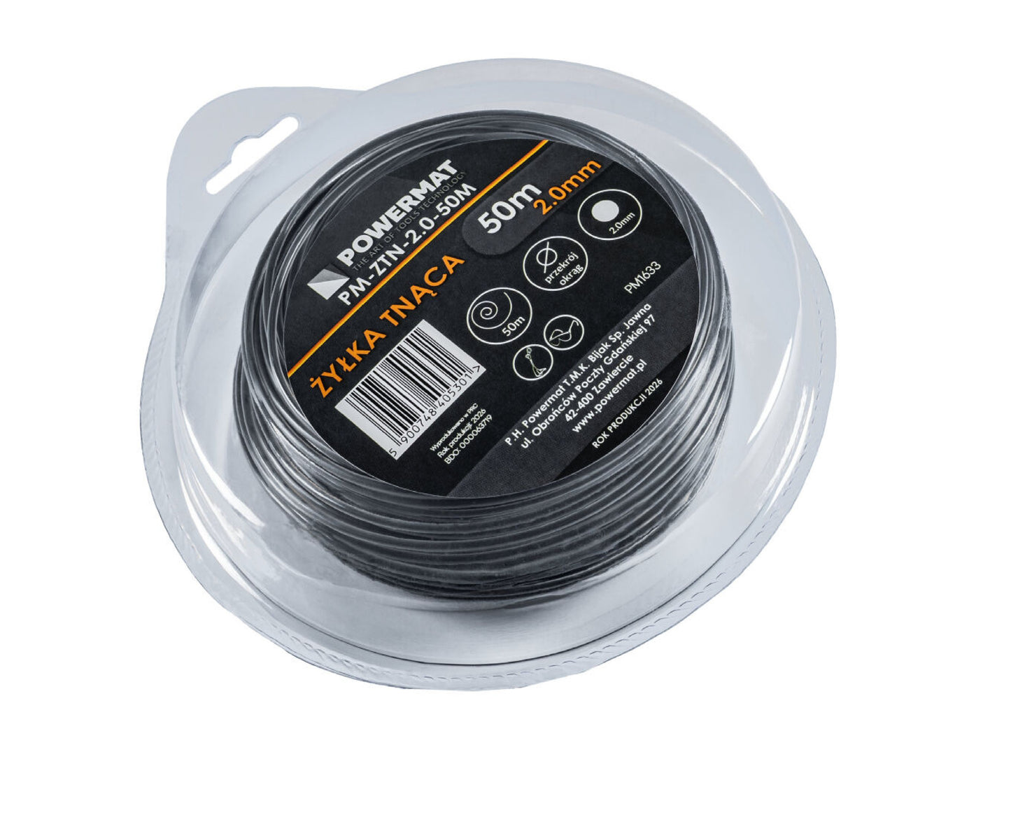 Fir rotund pentru motocoasa PM-ZTN-2.0-50M, 50 m, Powermat PM1633