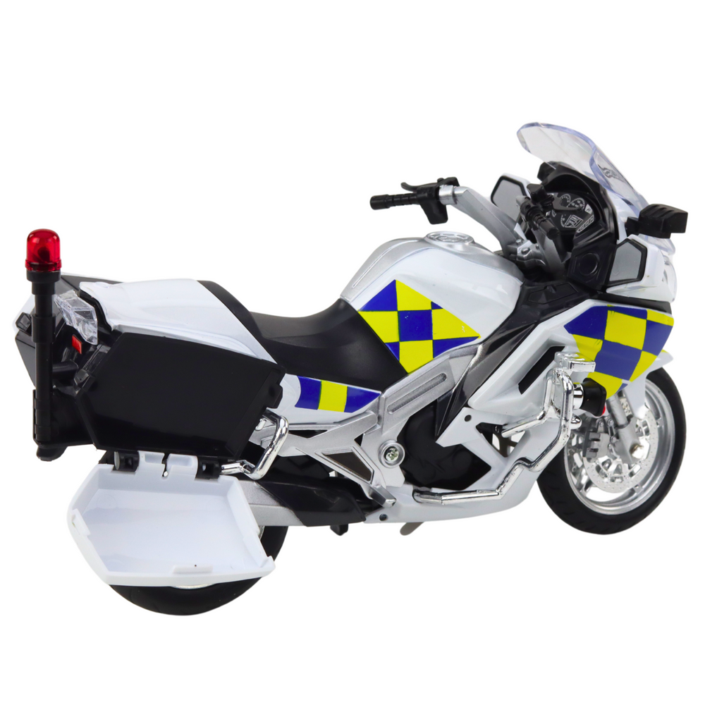 Motocicleta de jucarie de metal cu efecte sonore si luminoase, 19 x 12 x 8.5 cm, Lean 22610