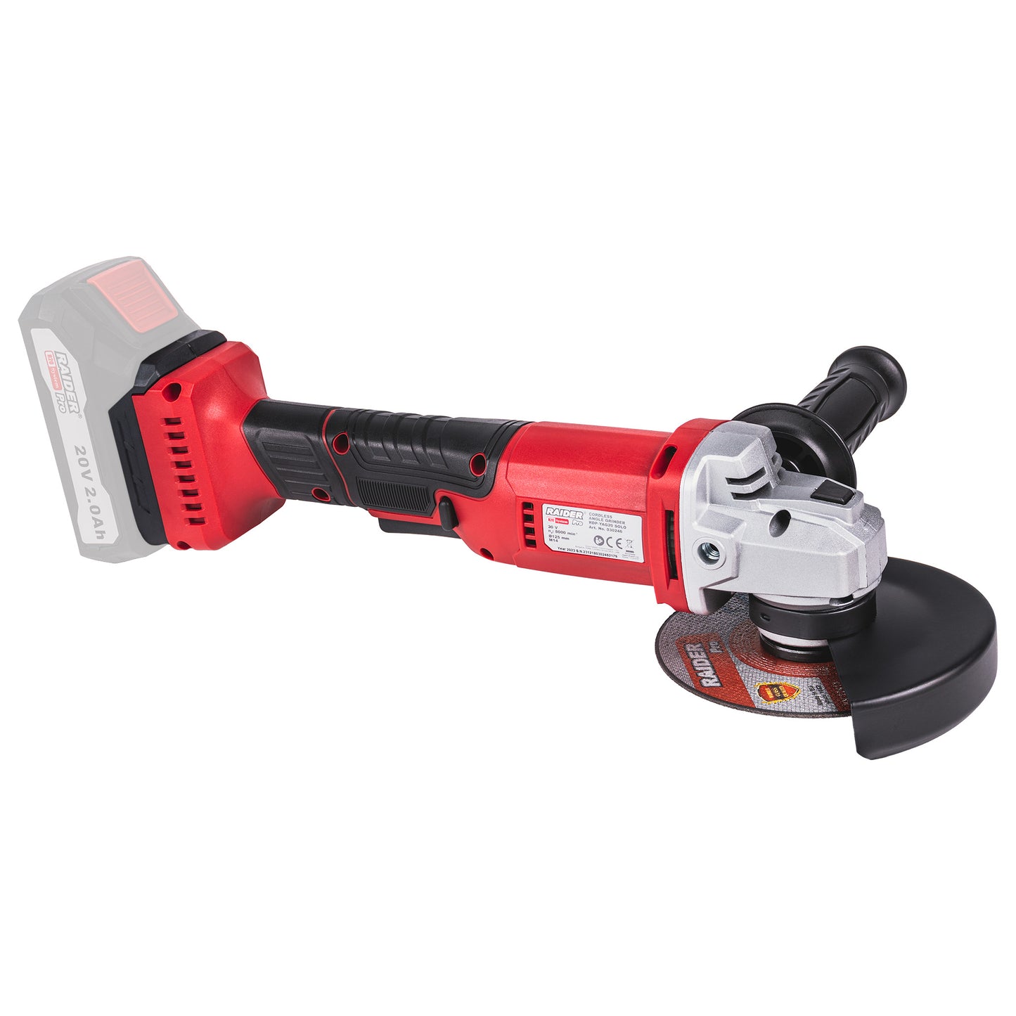 Polizor unghiular RDP-YAG20 Solo (fara acumulator si incarcator), 125 mm, Raider 030246