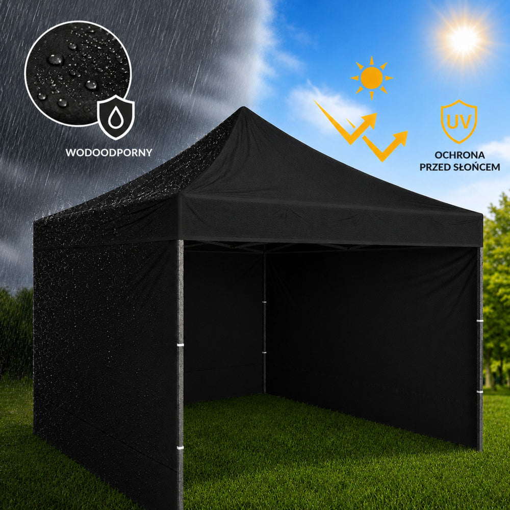 Pavilion de gradina, negru, 3 x 3 m, Lean 29332