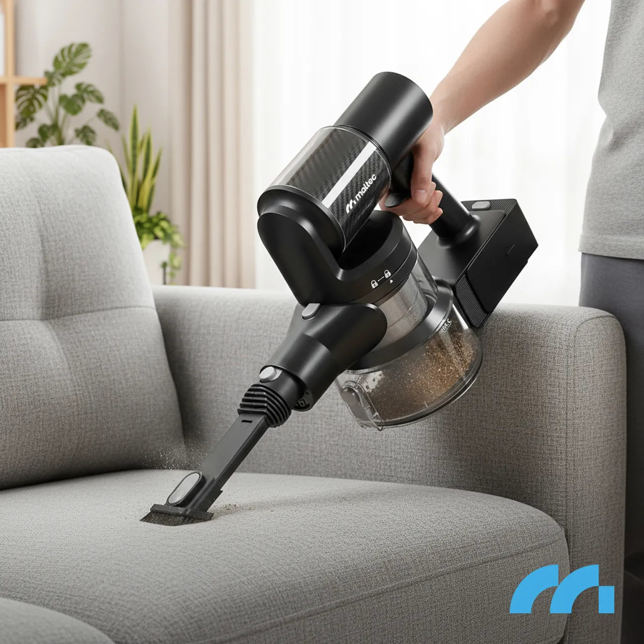 Aspirator vertical fara sac cu accesorii 3 in 1, perie electrica cu LED, 250 W, MalTec 113544