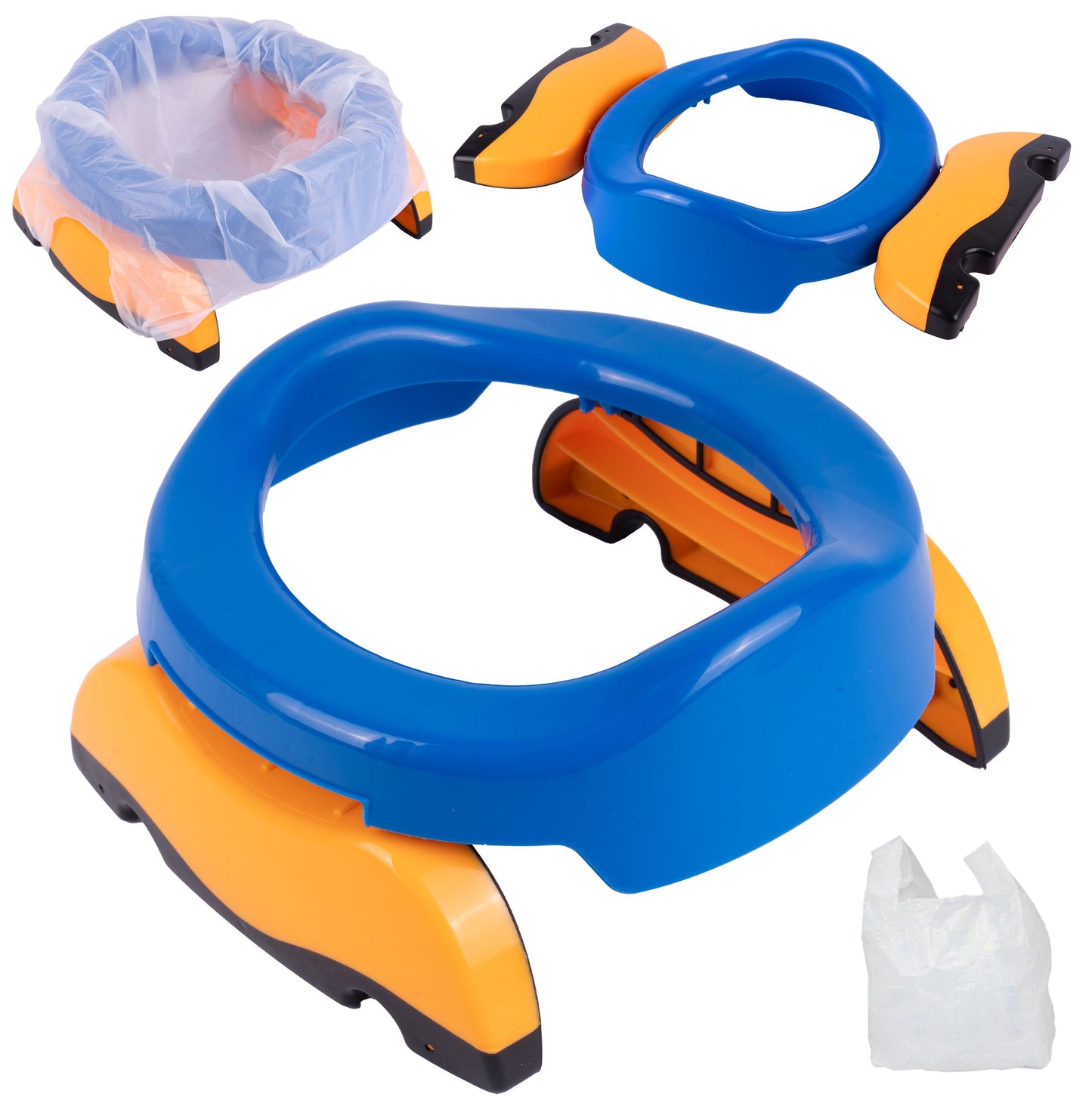 Olita portabila 2 in 1 pentru copii (suport toaleta si olita), albastru, MalPlay 111555