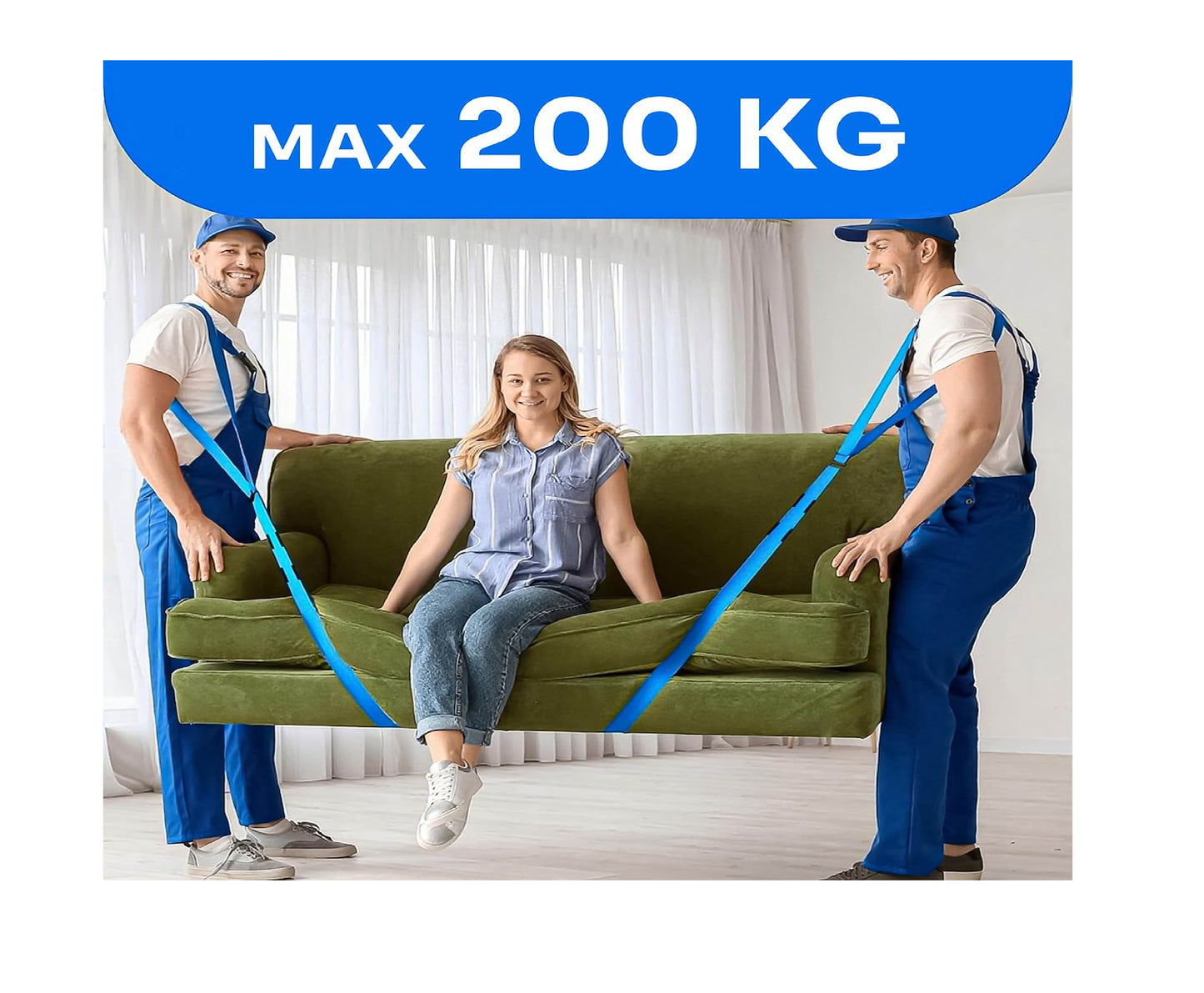 Set chingi pentru transport mobilier, 2.9 m x 50 mm, capacitate maxima 270 kg, 4 bucati, Geko G29795