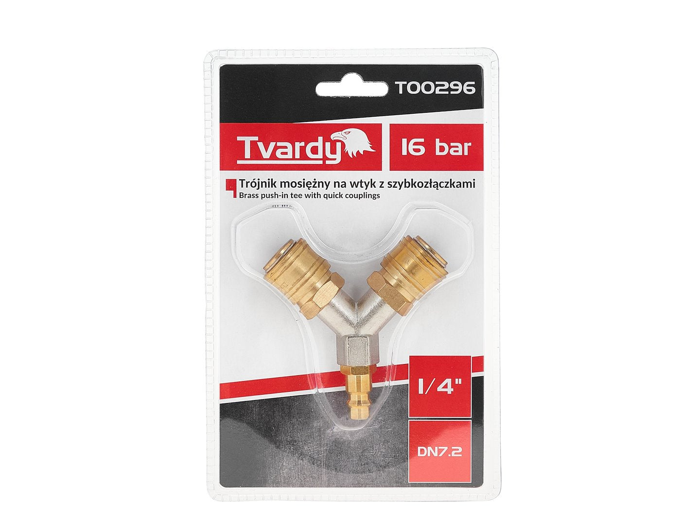Racord T pentru compresor cu conectori rapizi, prindere 1 / 4", Tvardy T00296