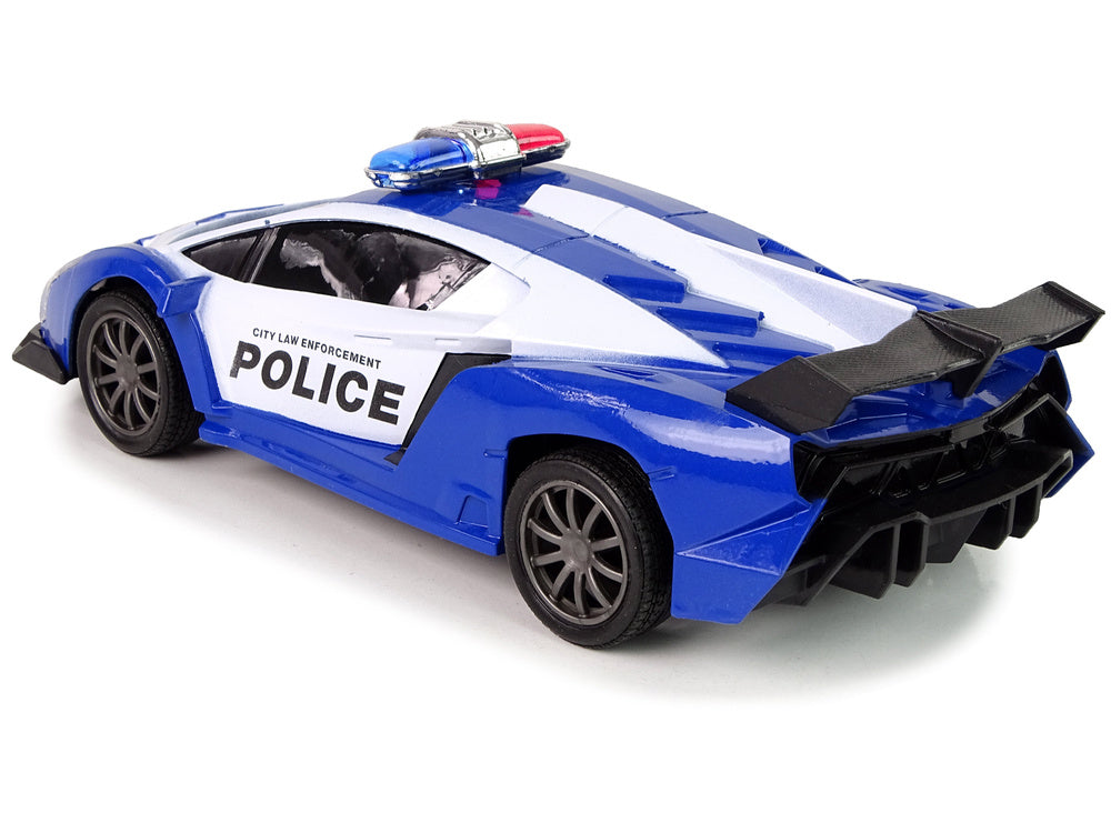 Set masinuta de politie cu telecomanda, albastru / alb / negru, Lean 12101