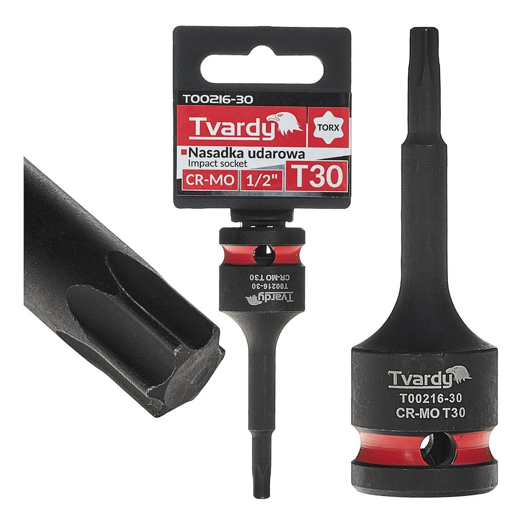 Cheie tubulara de impact TORX 1 / 2", T30, Cr-Mo, Tvardy T00216-30