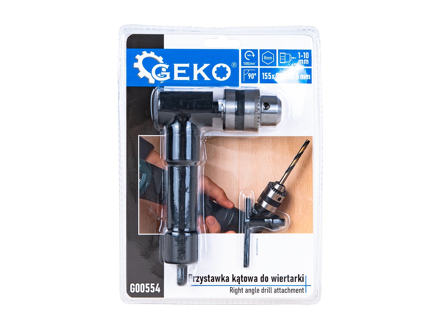 Adaptor unghiular pentru masini de gaurit si insurubat, 1-10 mm, Geko G00554