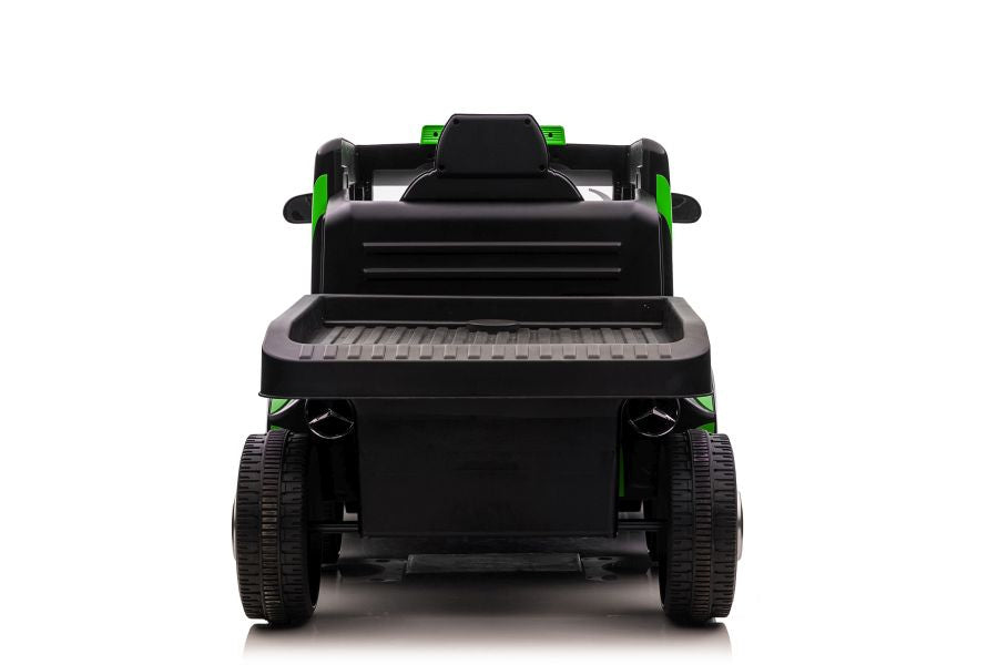 Masinuta electrica Mercedes XMX622B, 2 x 45 W, LED/LCD/MP4/MP3/USB, Plastic/Piele, 109x72x67 cm, Negru/Verde, Lean 4246
