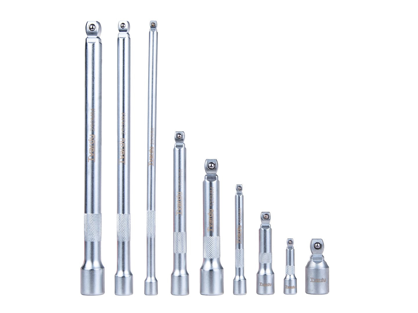 Set adaptoare chei tubulare, 1 / 4", 3 / 8", 1 / 2", Cr-V, 9 elemente, Tvardy T00131