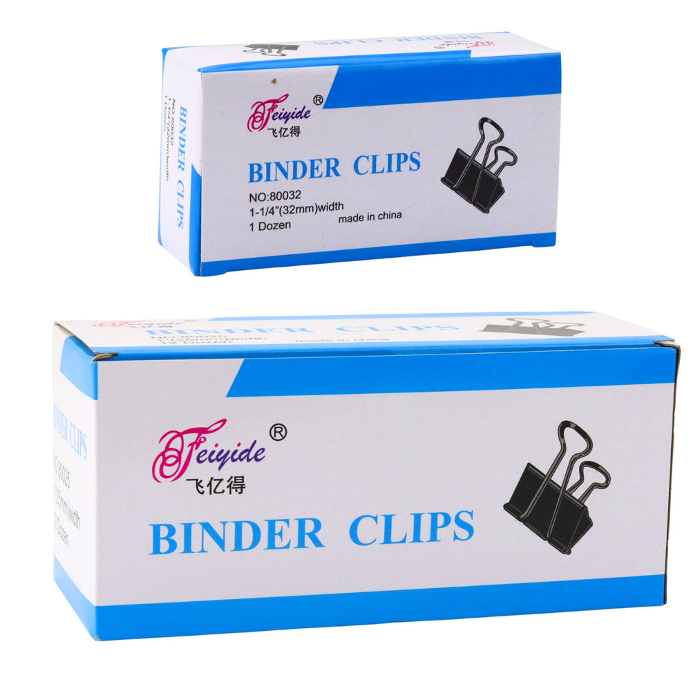 Set cleme universale de birou, negru, 32 mm, 12 bucati, Lean 21858