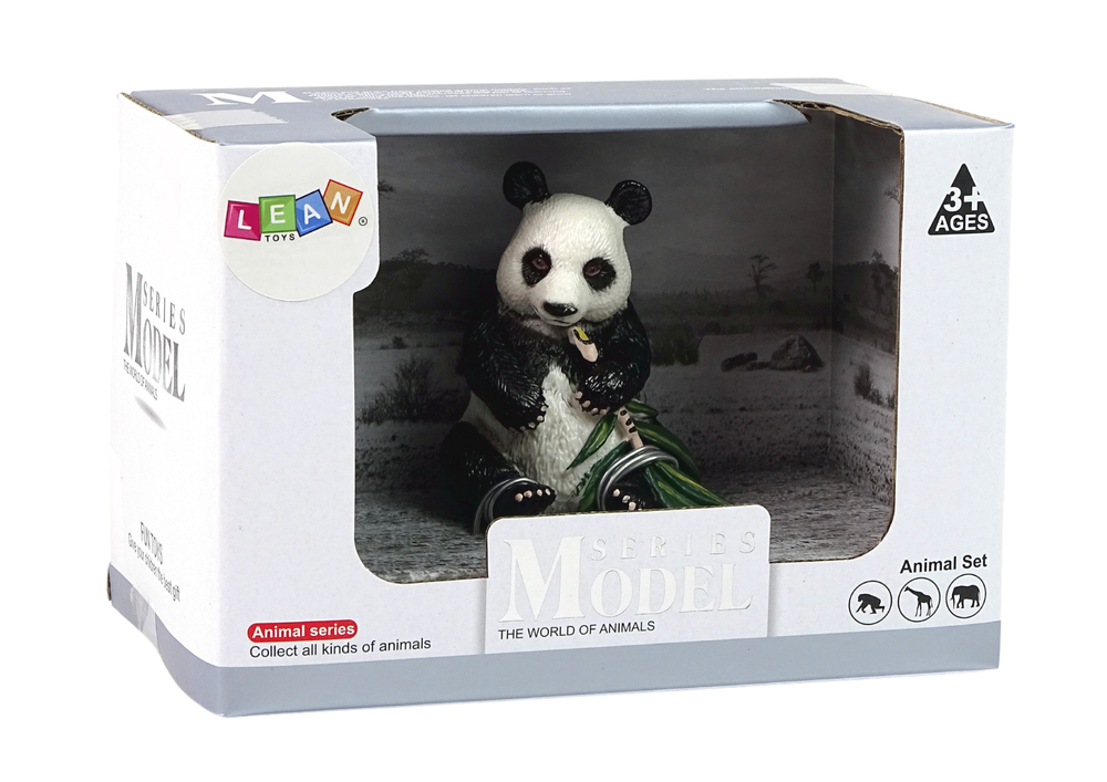 Figurina de colectie urs panda cu bambus, 7.5 x 6 x 6 cm, Lean 12292