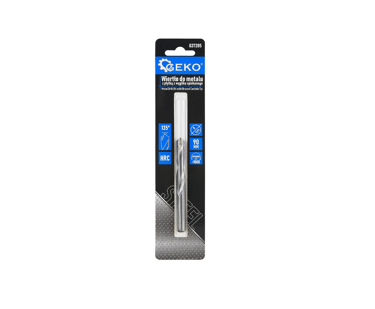 Burghiu pentru metal cu insertie de carbura, 9 x 90 mm, Geko G37205