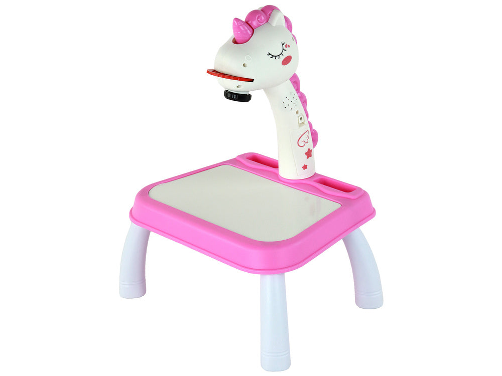 Set de desen cu 12 markere si masuta, 31,5x20,5x18cm, roz, Lean 20507
