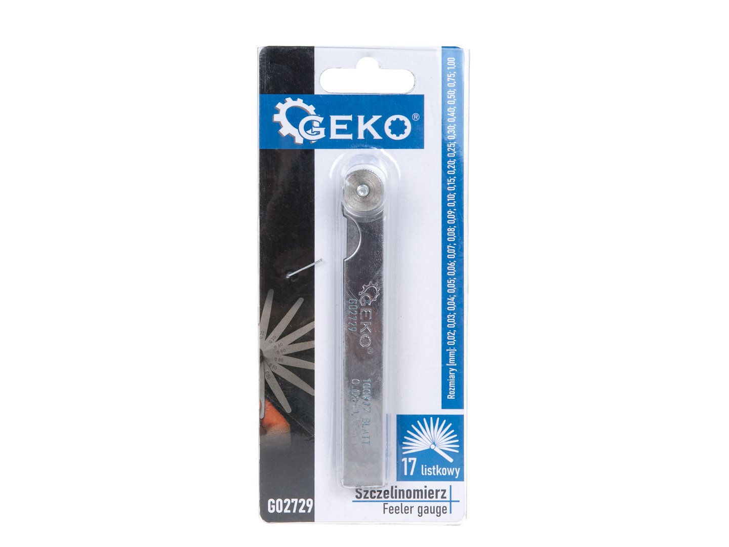 Set lere grosime, 0,02-1 mm, 17 bucati, Geko G02729