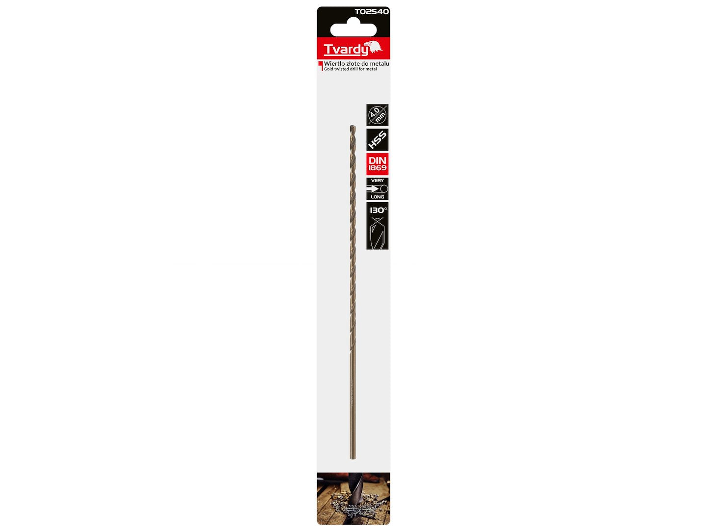 Burghiu HSS pentru metal 4 x 220 mm DIN1869, Tvardy T02540