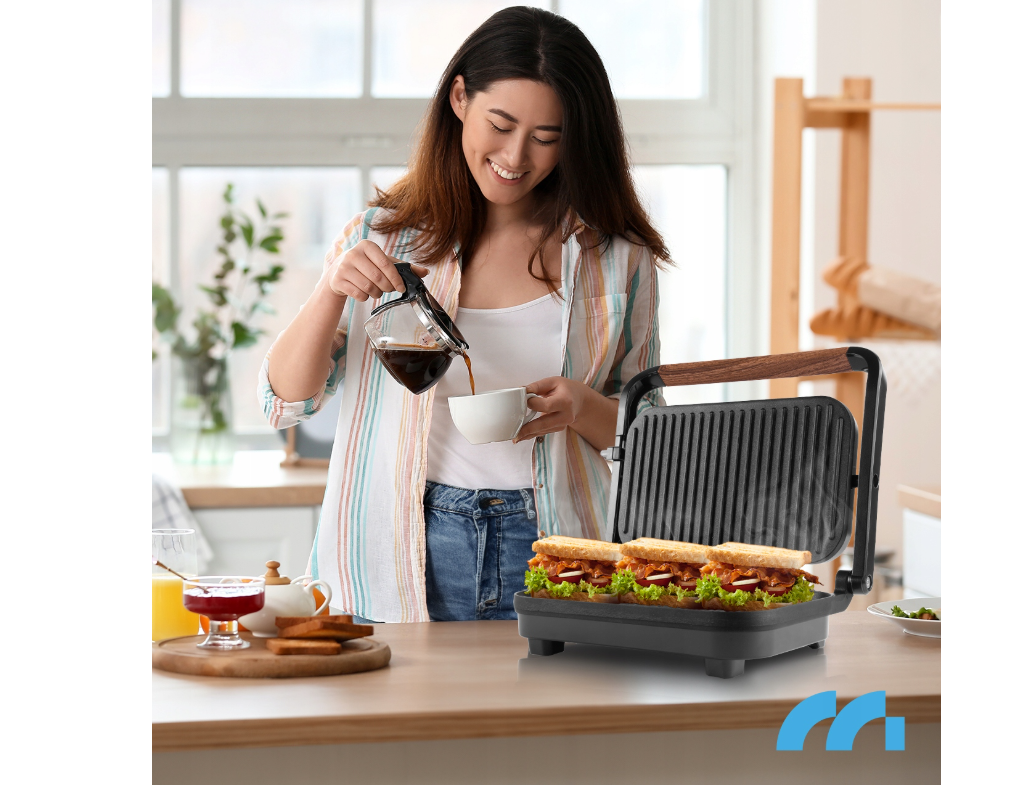 Sandwich maker electric tip grill SM1500W, placi ceramice antiderapante, MalTec 111867