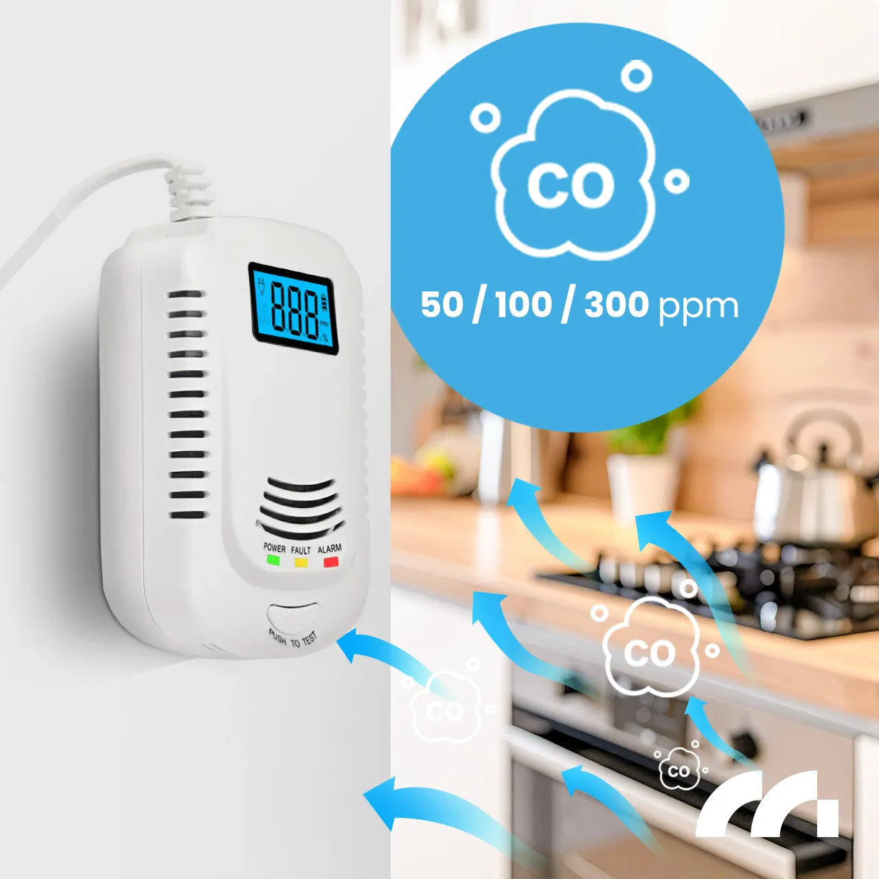 Detector 2 in 1 pentru gaz si GPL SafeSensor3000, afisaj LED, MalTec 113562