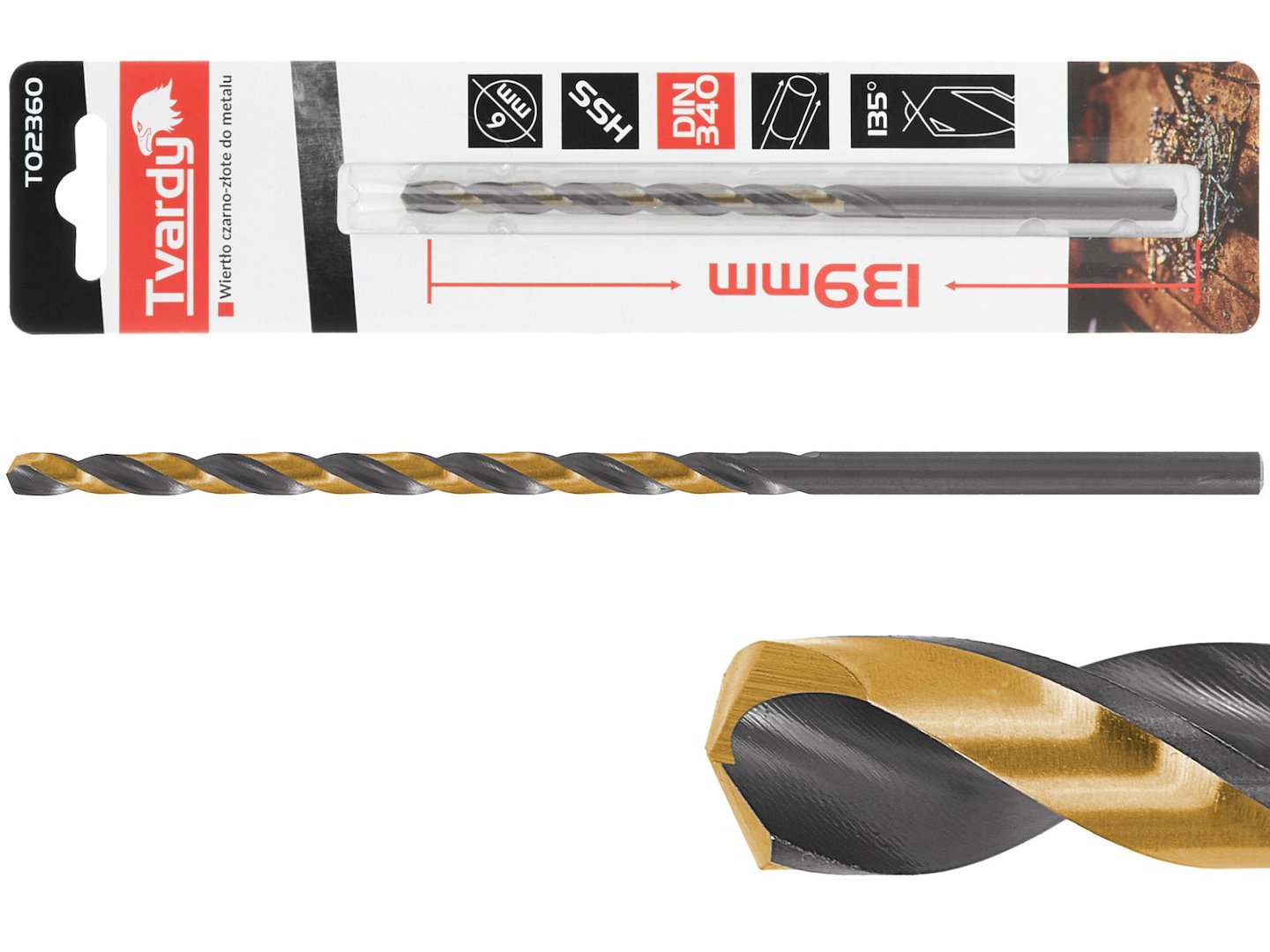 Burghiu HSS pentru metal M2, 6 mm, Tvardy T02360