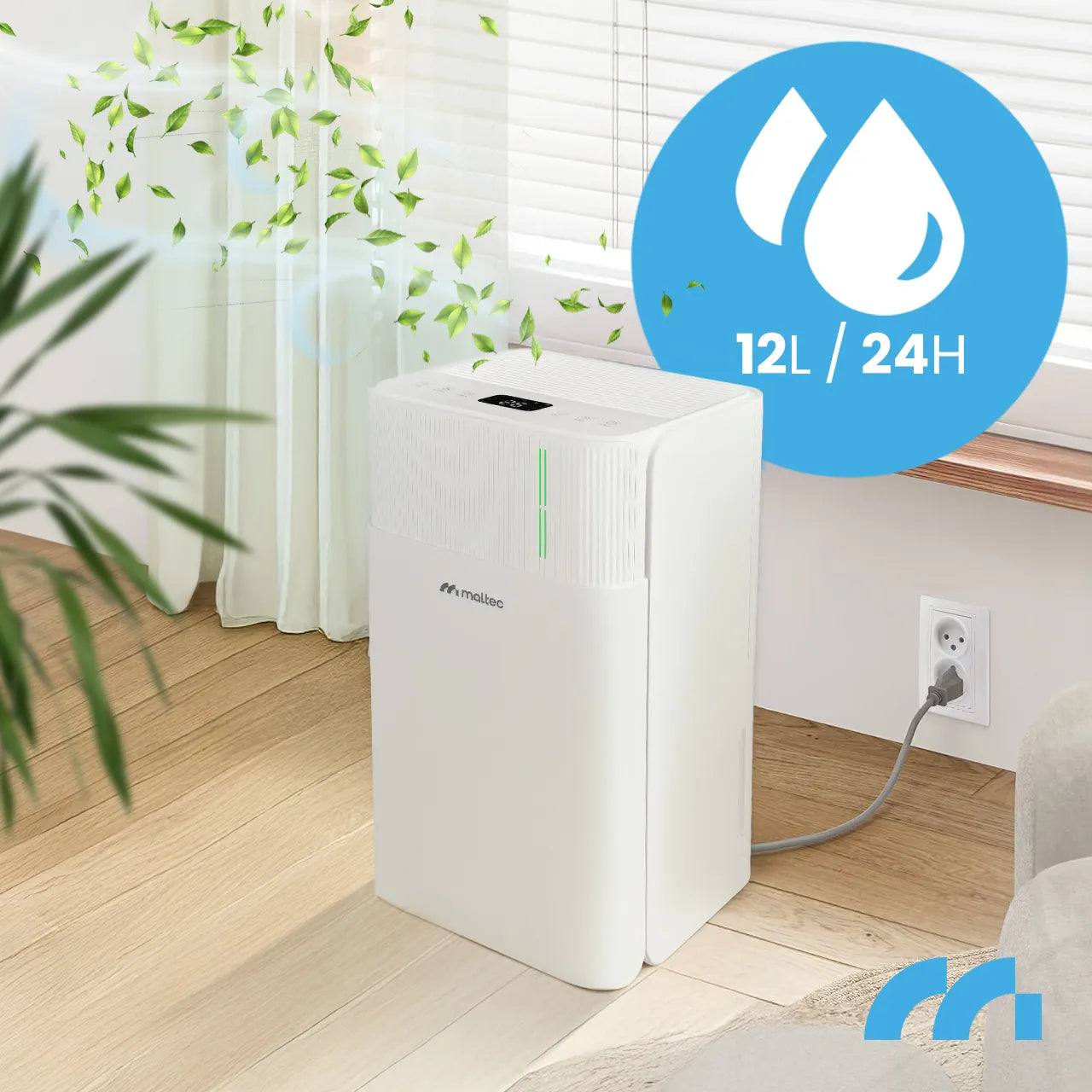 Dezumidificator cu temporizator si Wi-Fi DH-12300, capacitate rezervor 2 l, 200 W, MalTec 113398