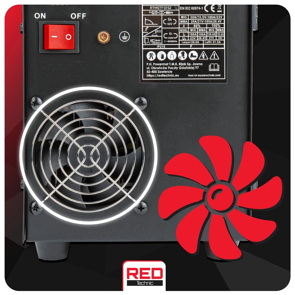 Aparat de sudura tip invertor MIGMAT, Red Technic RTMSTF0152