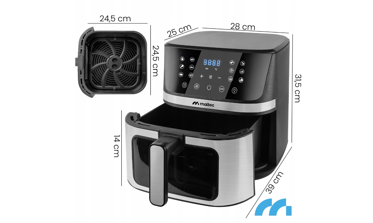 Friteuza cu aer cald 1800 W, capacitate 7 l, MalTec 112095