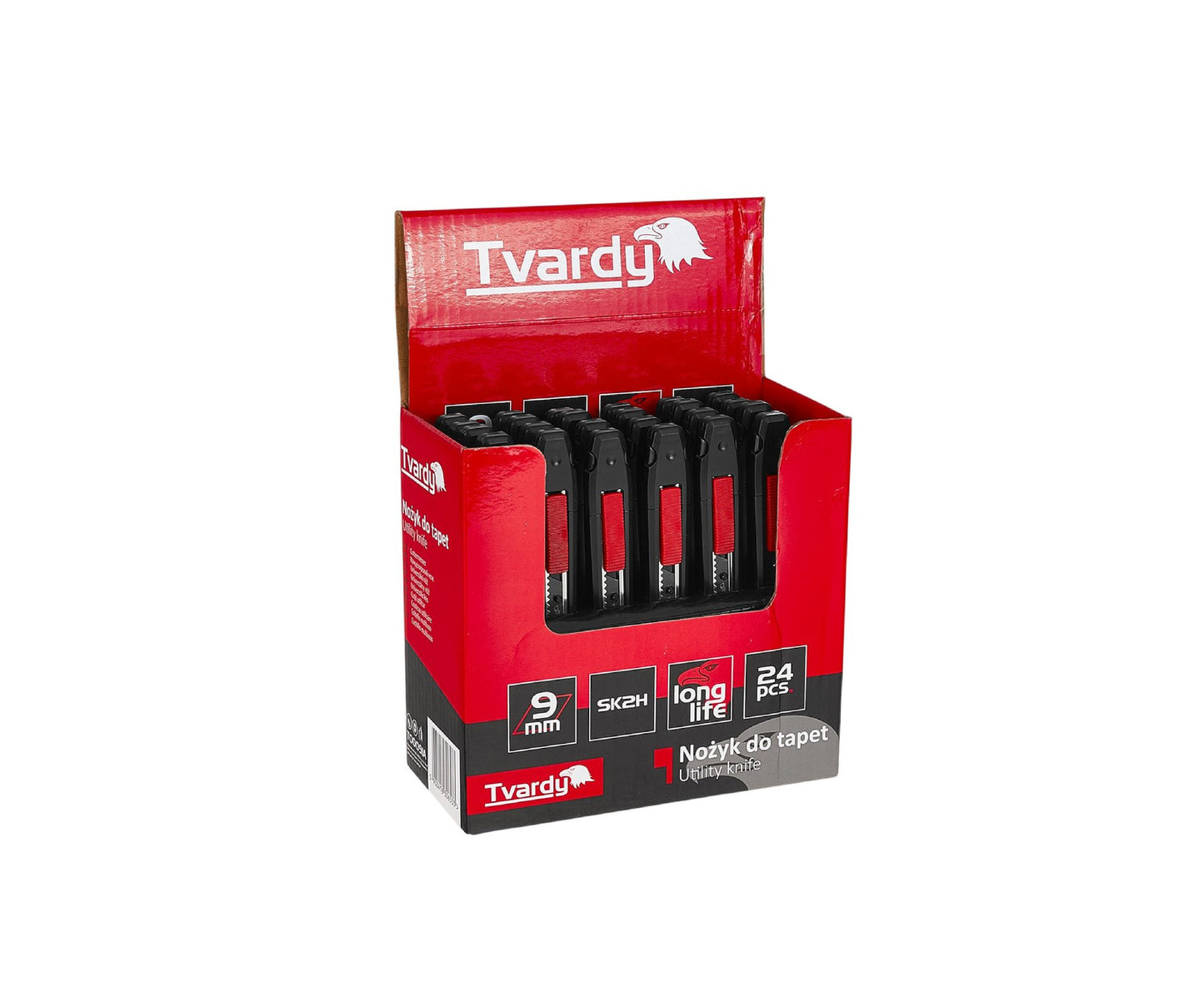 Set cuttere pentru tapet, 80 x 9 x 0.4 mm SK2H, 24 bucati, Tvardy T00091A