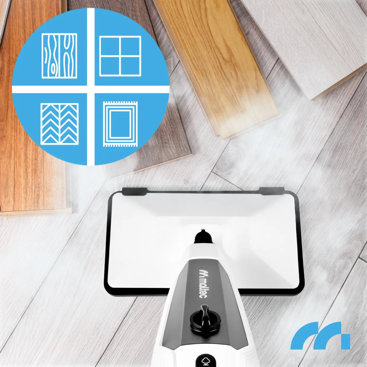 Mop electric multifunctional cu abur si accesorii SteamExpert HDS4600W, 2000 W, MalTec 113483