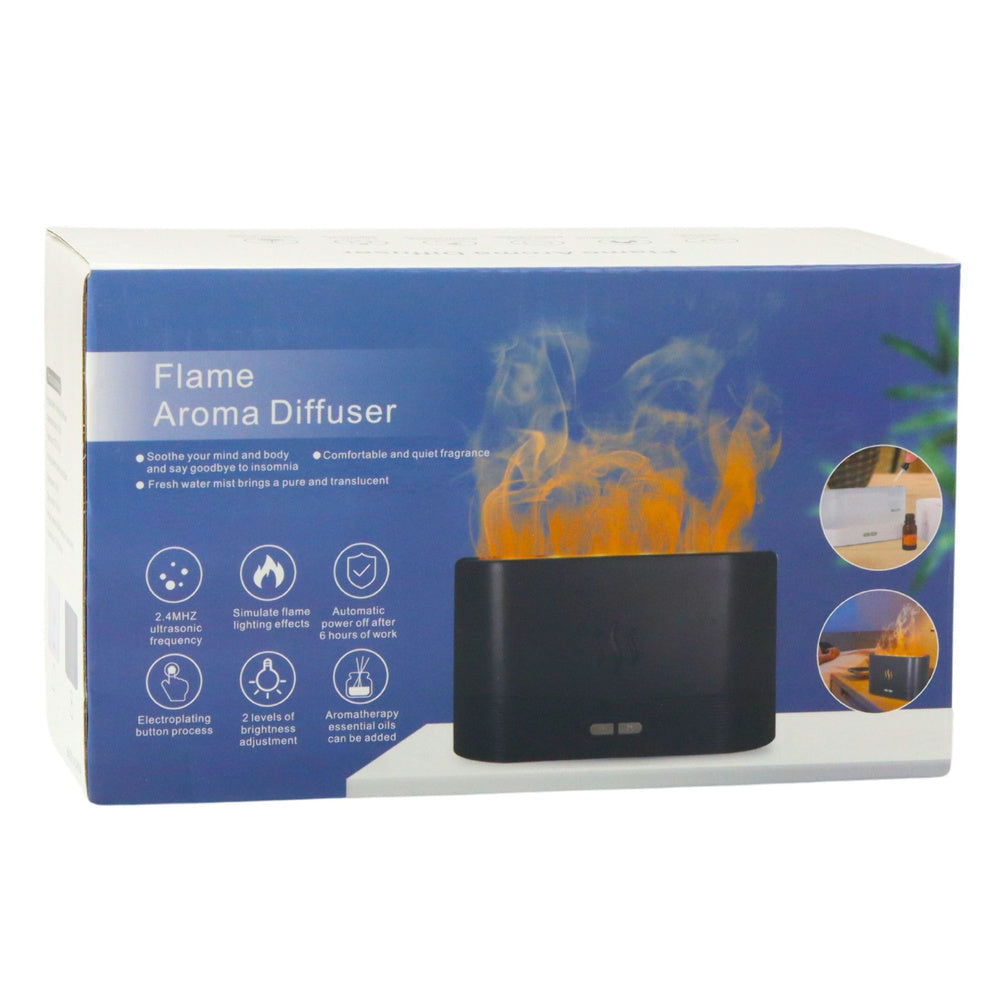 Umidificator de aer cu difuzor aromaterapie, efect foc de semineu, 4.5 W, 180 ml, Lean 26785