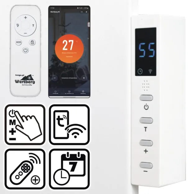 Panou de incalzire cu infrarosu Wertberg IR 5.50, control Wi-Fi si telecomanda, 450 W, Harder HD1019