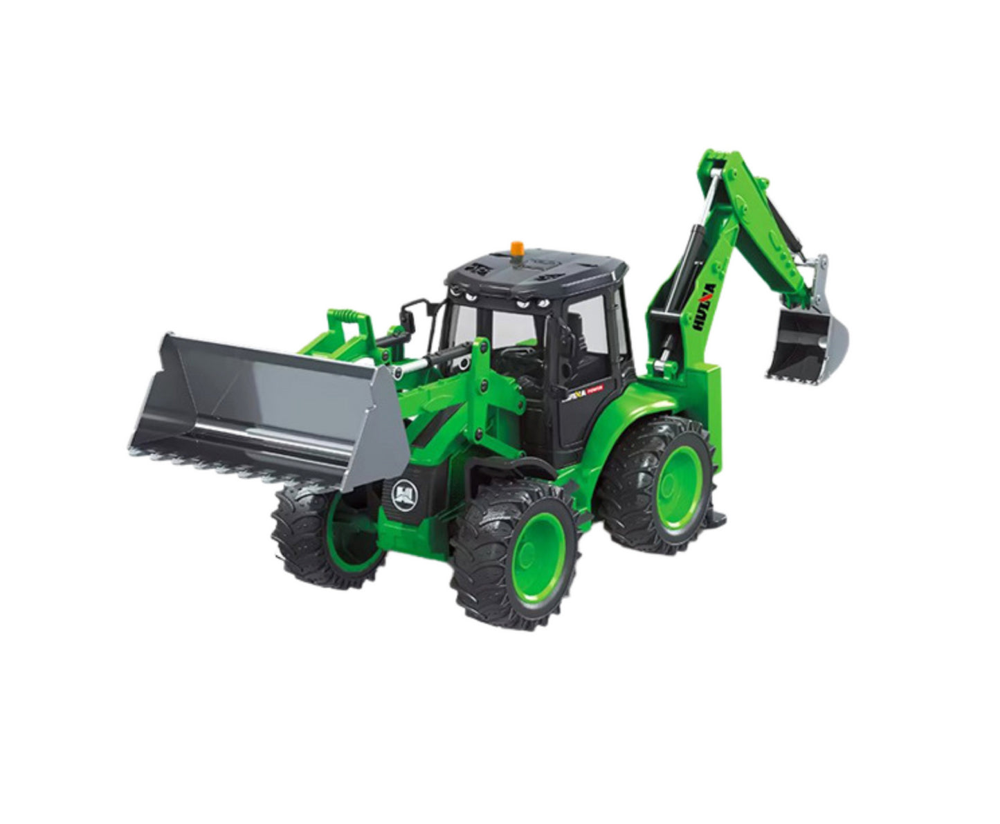 Excavator cu efecte sonore si luminoase, 1:14, verde, Lean 22752