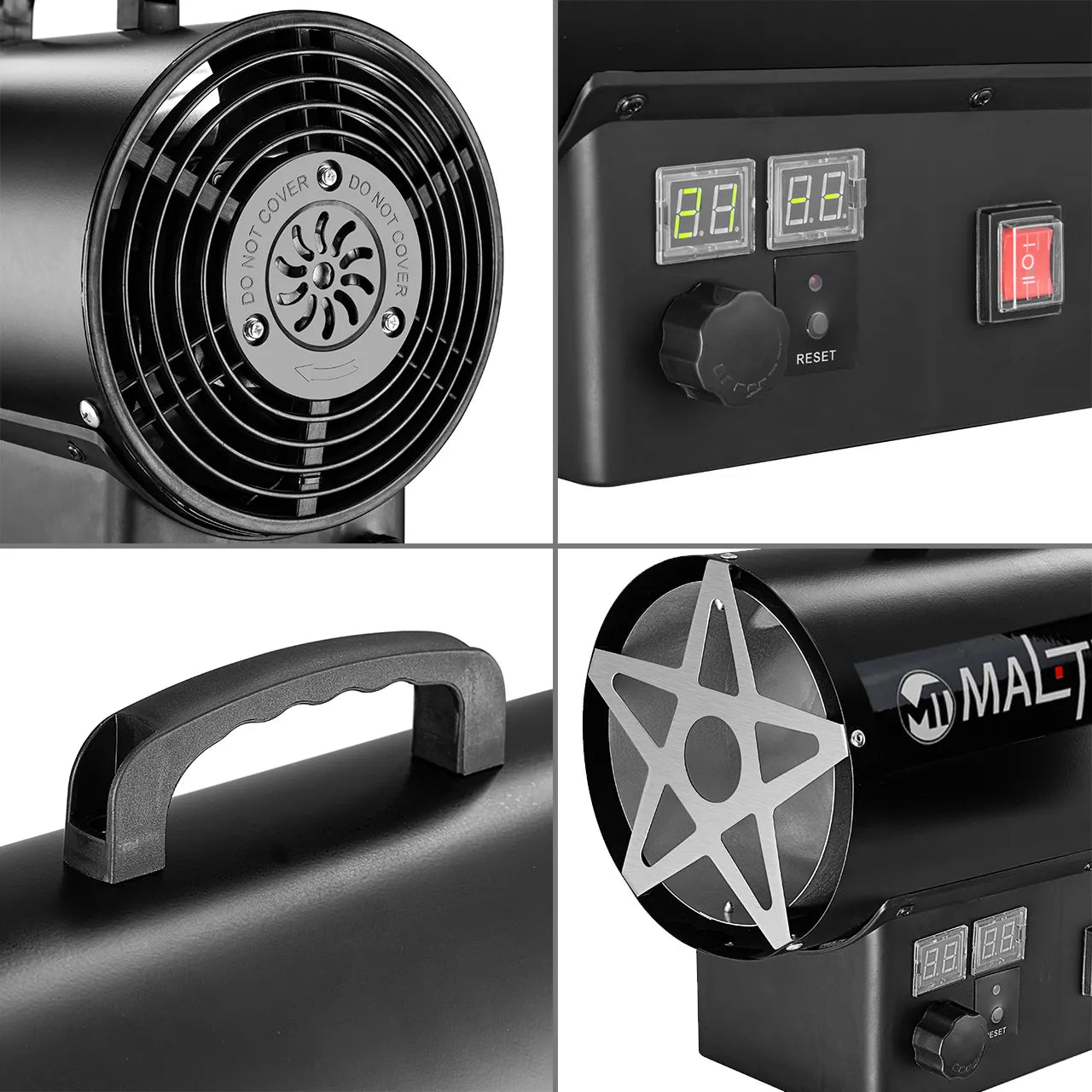 Tun de caldura pe gaz cu ventilator si termostat GAS-2500Mt, 25 kW, MalTec 113479