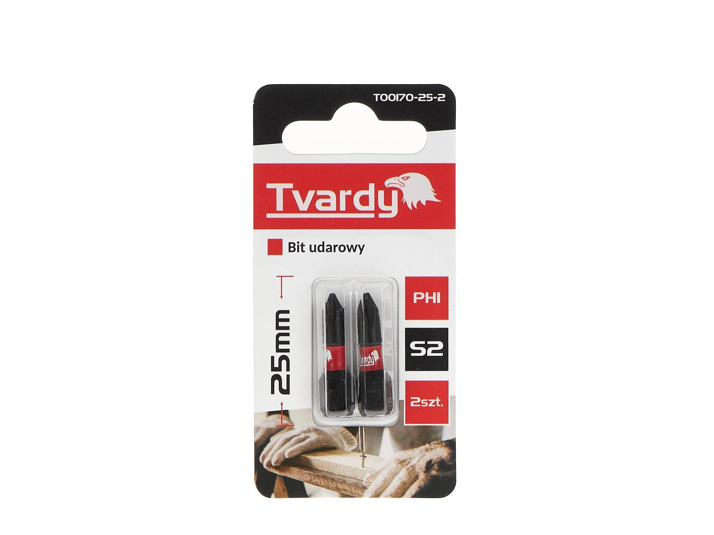 Set biti de impact PH1 S2, 25 mm, Tvardy T00170-25-2
