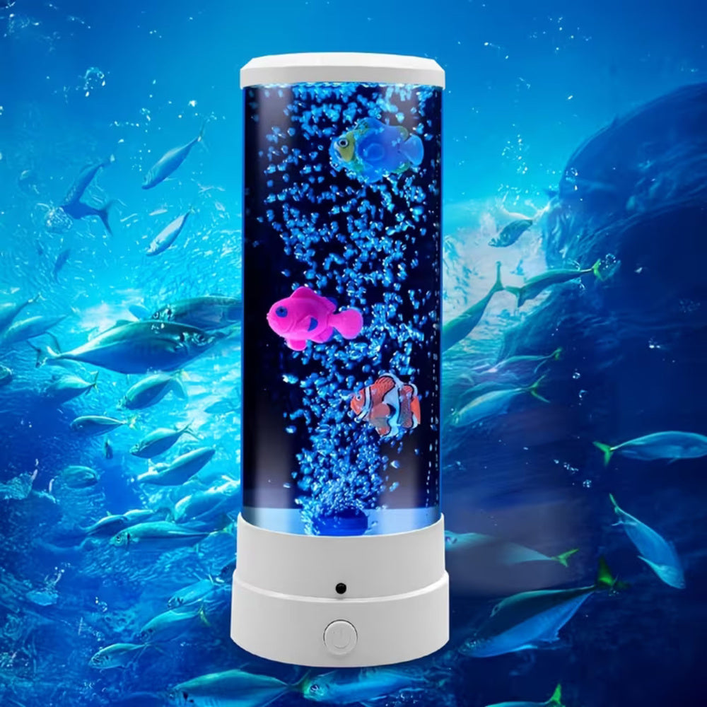 Lampa de veghe decorativa cu pestisori, lumina LED RGB, 16 culori, alb, Lean 31098