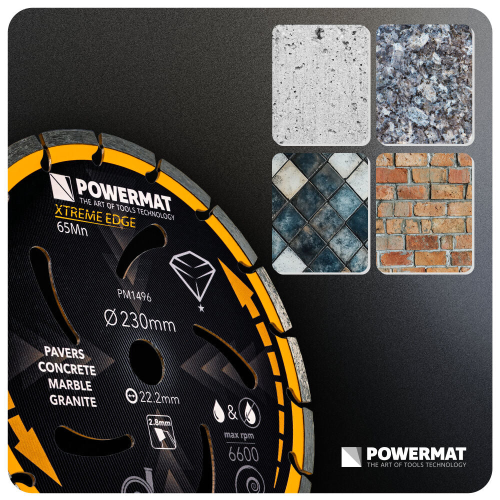 Disc diamantat segmentat PM-TDCS-2302T, 230 mm, Powermat PM1496