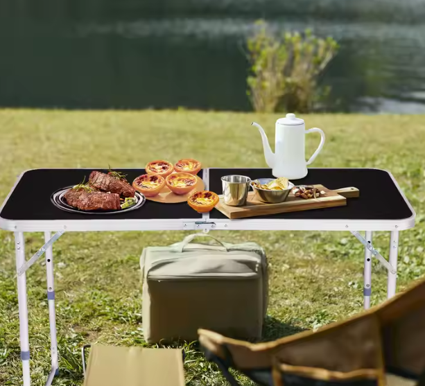 Masa de camping pliabila cu cadru din aluminiu, 120 x 60 cm, Lean 26602