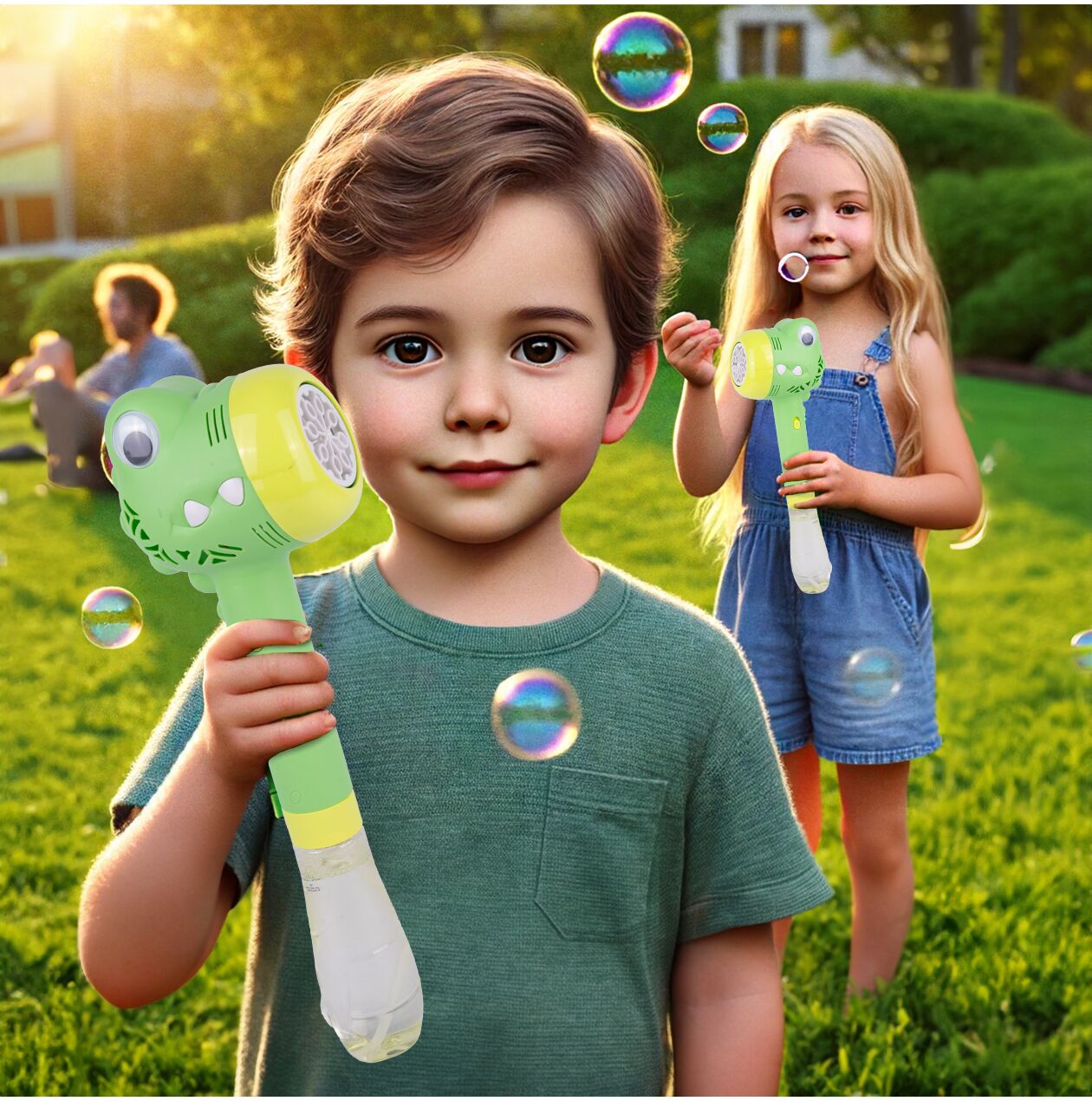 Pistol cu bule de sapun dinozaur, 180 ml, MalPlay 111494