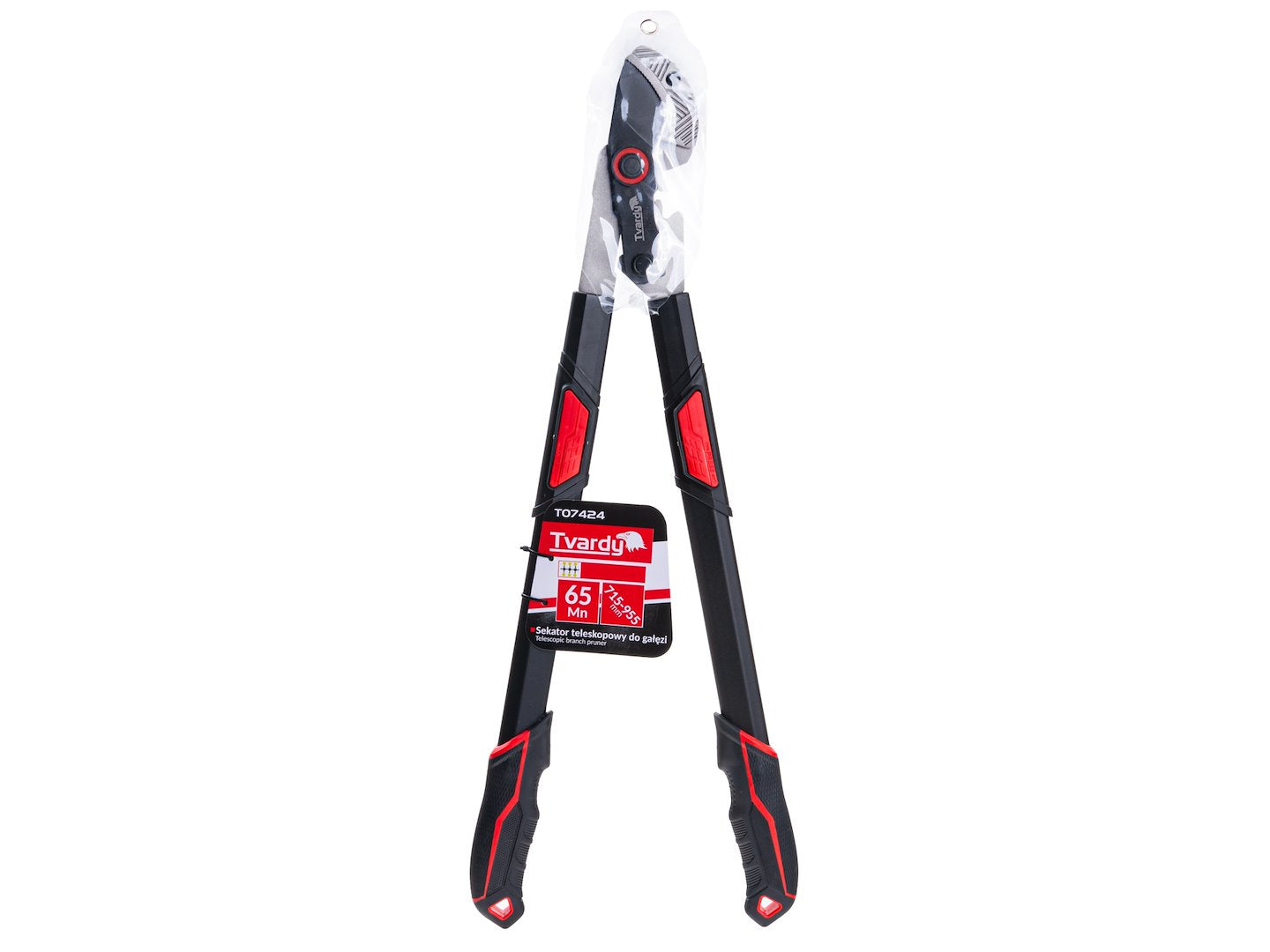 Foarfeca telescopica de gradinarit cu lama tip nicovala, 715-955 mm, 65 Mn, PTFE, Tvardy T07424