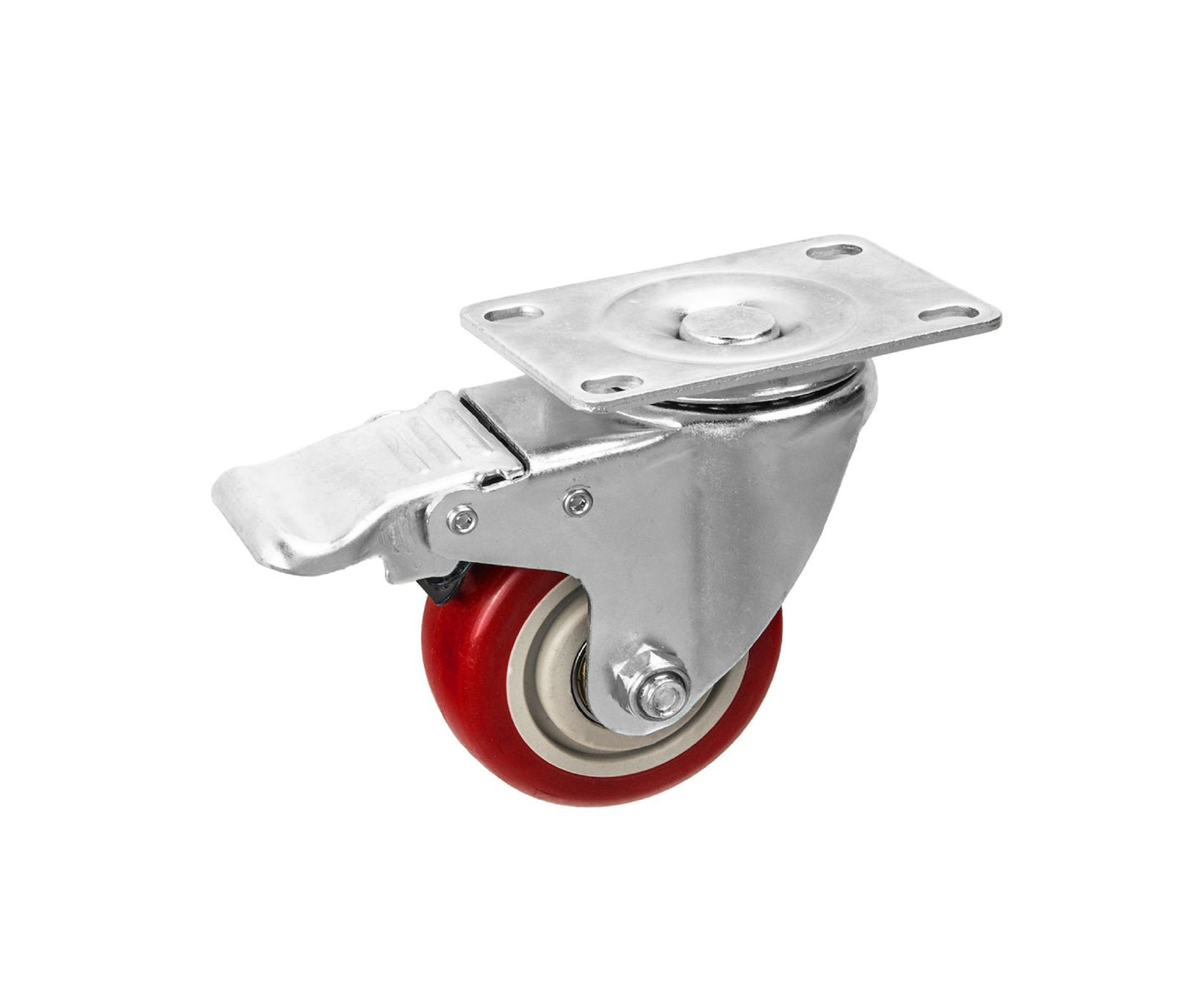 Set roti pivotante, 2 roti cu frana, 75 mm, capacitate maxima 100 kg, 4 bucati, Geko G71549